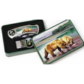 Wildlife Knife Collection: Metal Tin W/ Folding Knife & Money Clip - Bear Design